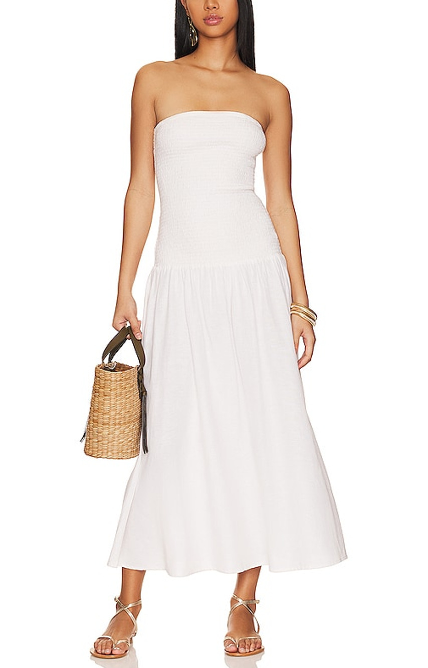 L*Space Smocked White Lila Dress Size XL